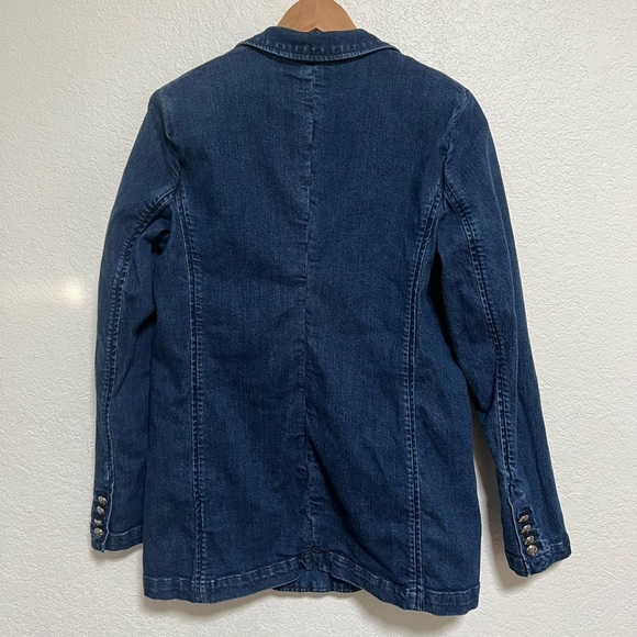 Women’s Lauren Ralph Lauren LRL Denim Jean Double Breasted Blazer Jacket Size 4 - Picture 2 of 5